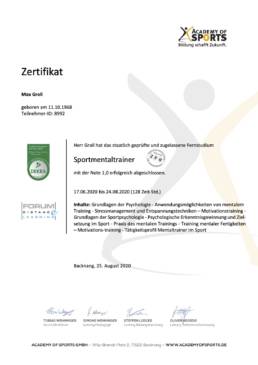 Zertifikat Sportmentaltrainer uai