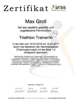 Zertifikat Triathlontrainer uai